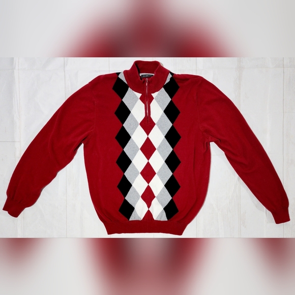 Lyle & Scott Argyle Diamond Mens XL Sweater - Picture 3 of 7